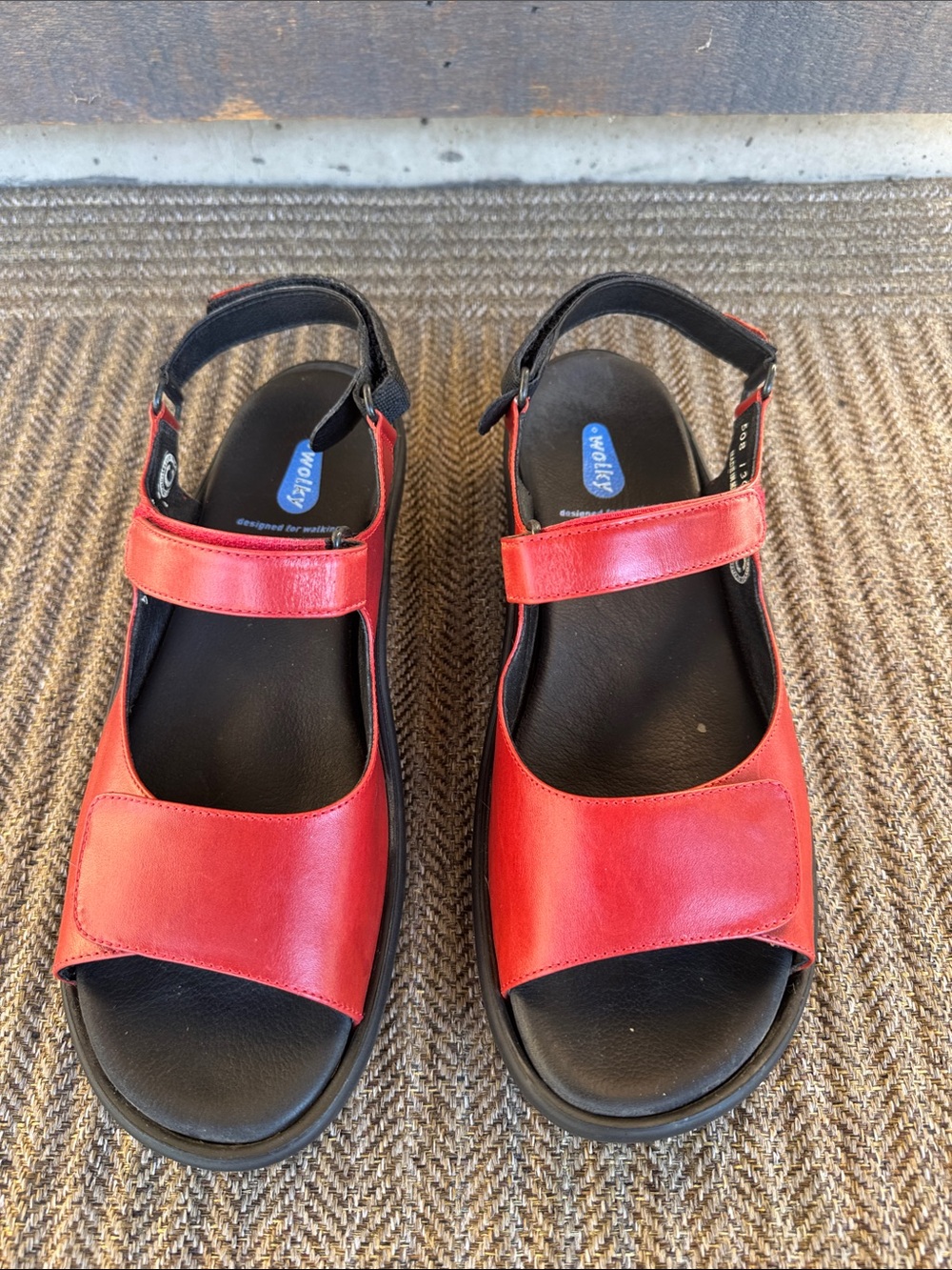 Wolky Jewel Sandals Womens 43/12 Red Velcro closure comfort shoe Walking Travel